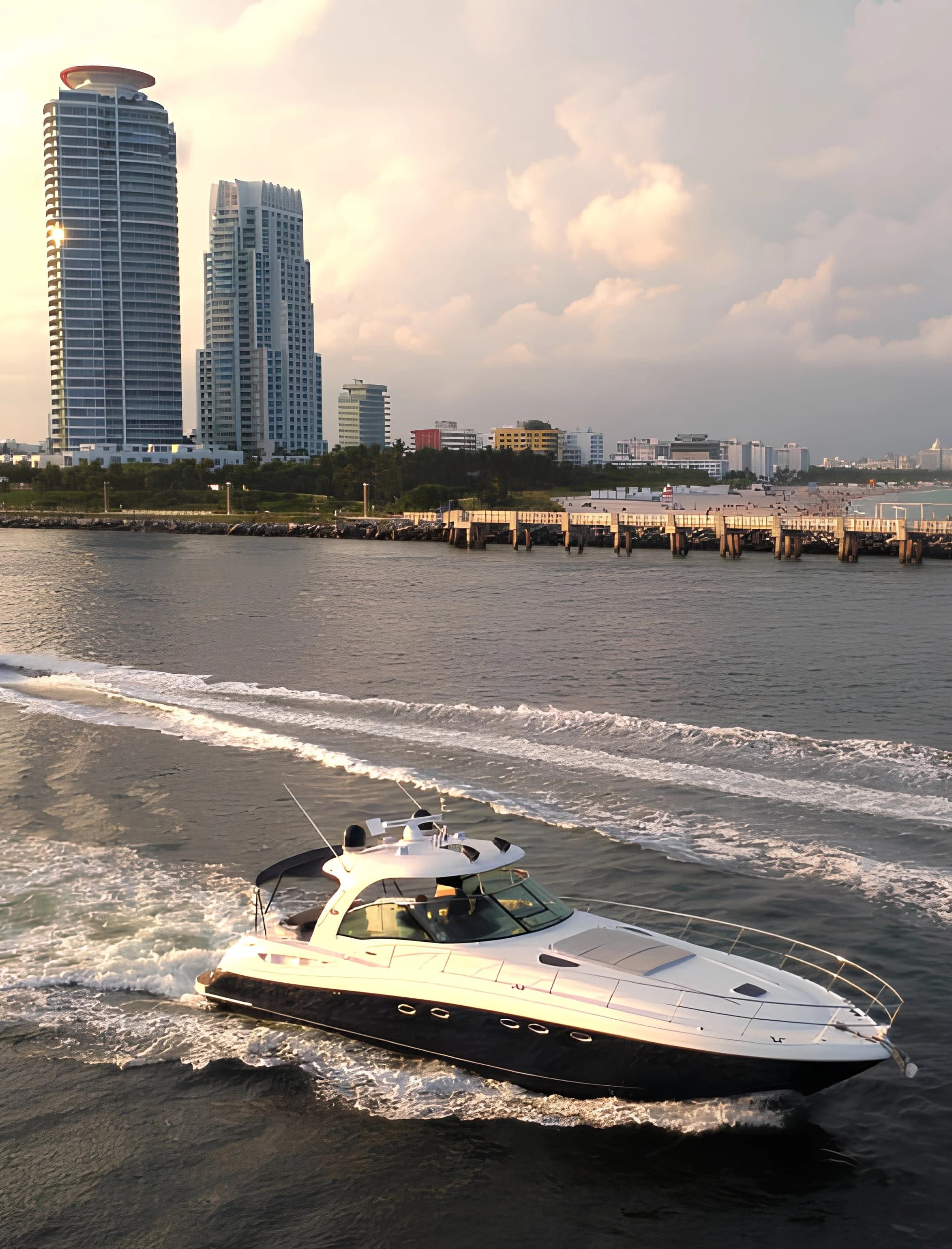 Luxury yacht on Miami waters